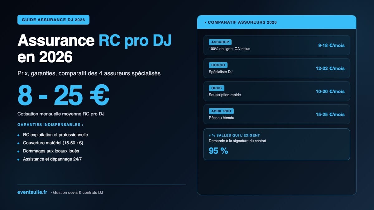 Assurance RC pro DJ 2026 — comparatif prix et garanties