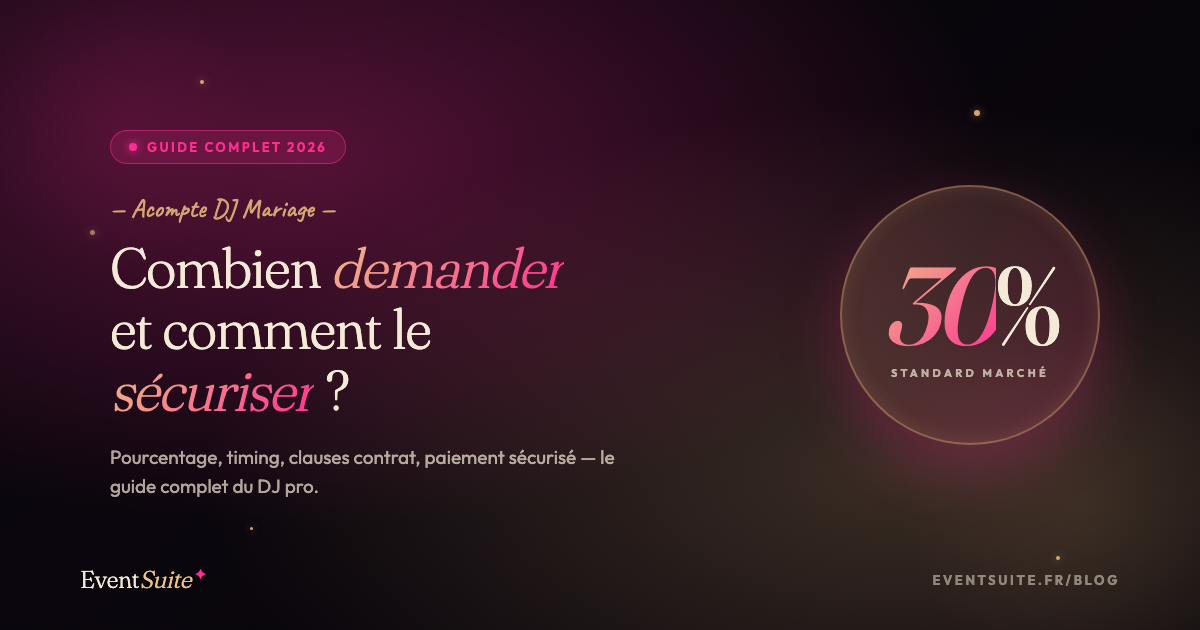 Acompte DJ mariage 2026 : combien demander et comment le sécuriser