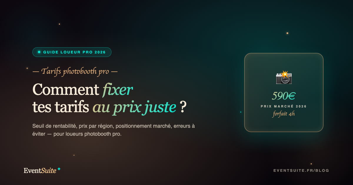 Comment fixer ses tarifs photobooth en 2026 : guide du loueur professionnel