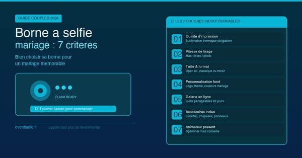 Borne à selfie mariage : les 7 critères essentiels pour bien la choisir