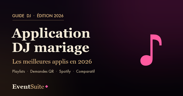 Application DJ mariage 2026 — le guide EventSuite